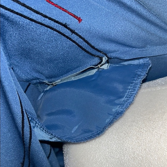 Worth Blue Blouse with Red Stitching - Picture 12 of 14